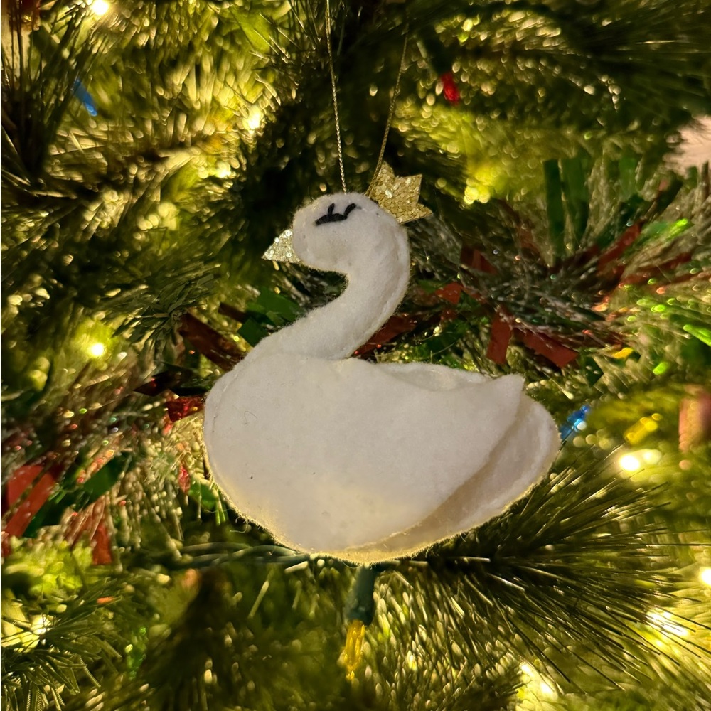 White Swan Bird Ornament